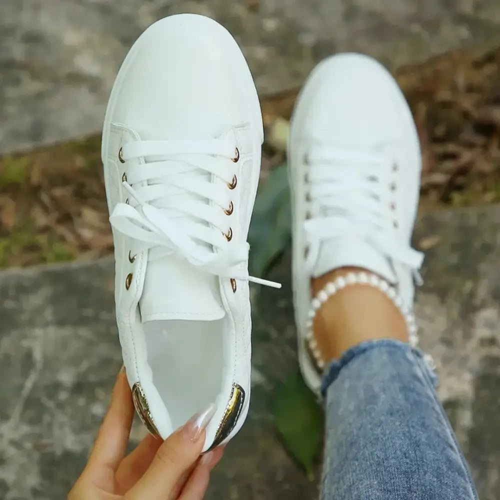 Quilted Lace-Up Sneakers