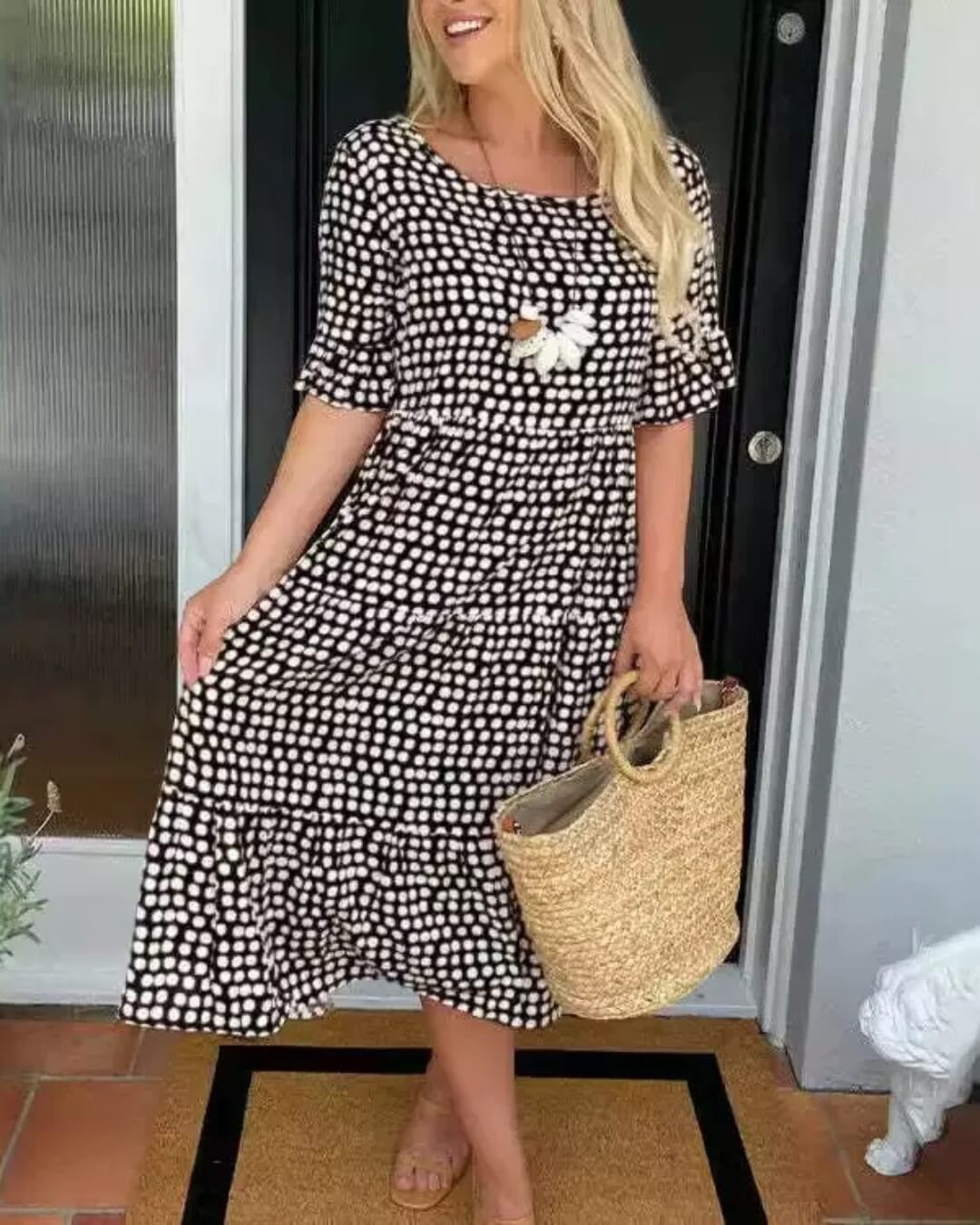 Tiered Polka Dot Dress