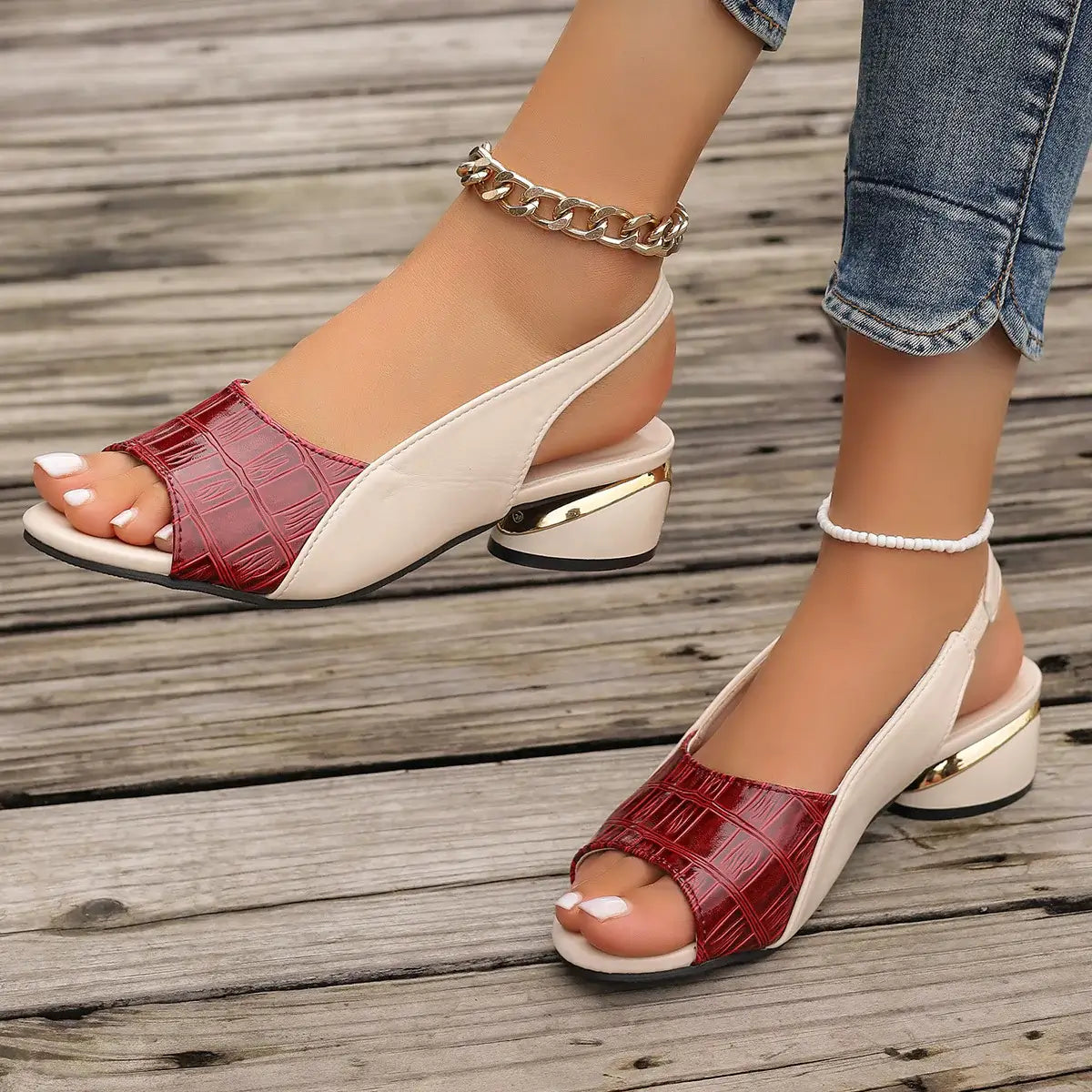 Open Toe Slingback Heels