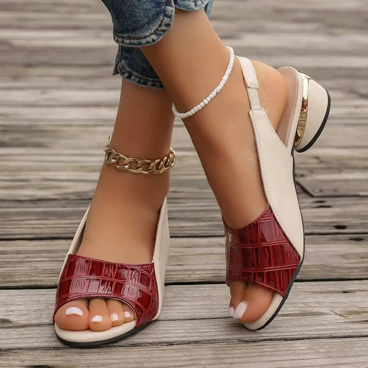 Open Toe Slingback Heels
