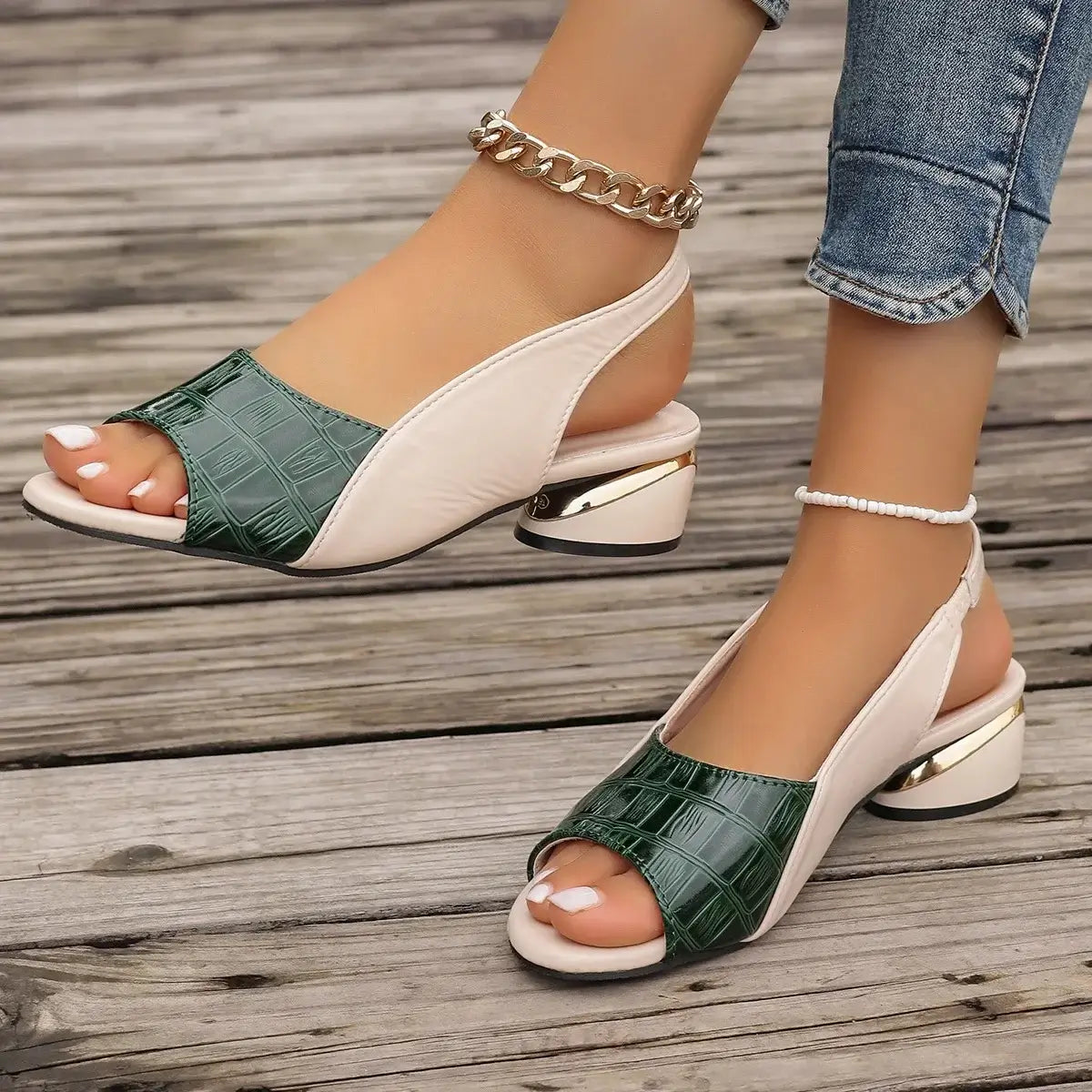 Open Toe Slingback Heels
